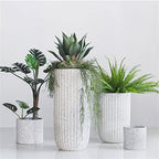 Flower Pot Garden Large Planters Creation Large Plant Pots, Flower Pots Outdoor Indoor, Round Decorative Flower Pots, Large Imitation Stone Decorative Patio Deck House Plants, Succulents, Flowers (Co - Image 5