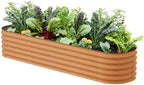 Vego garden Raised Garden Bed Kits, 17" Tall 9 in 1 8ft x 2ft Metal Raised Planter Bed Outdoor for Vegetables Flowers Ground Planter Box, Terra Cotta by Unknown