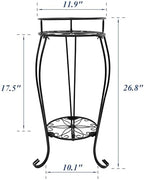 CASIMR 2-Pack Plant Stand, 2 Tier 26.8 inch Tall Metal Potted Holder Rack,Indoor Outdoor Multiple Flower Pot Shelf Rustproof Iron Garden Container for Garden Patio Living Room Corner Balcony, Black - Image 3