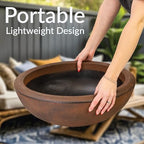 Sunnydaze Percival 20.75" Shallow Outdoor Planter Bowl, Rust - Image 2