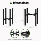 Urban Deco 2PK Adjustable Metal Plant Stand, Fits 8-14 Inch Pots, Black - Image 2