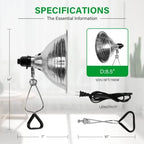 Simple Deluxe Clamp Lamp Light with 8.5 Inch Adjustable Aluminum Reflector and 6 Feet Cord, up to 150W E26 Socket (no Bulb Included), Silver and Black, 4 Pack - Image 4