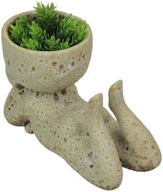 Mayrich Head Planter, 9 Inch Contemplative Muse Cement Sculpture - Image 6