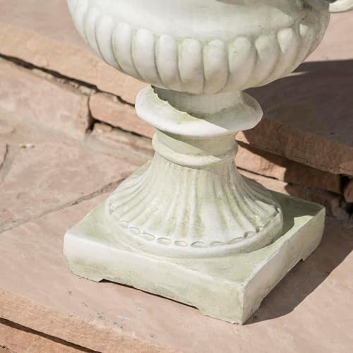 Garden Urn Planter, 17.3 x 24 Inch, White - Image 3