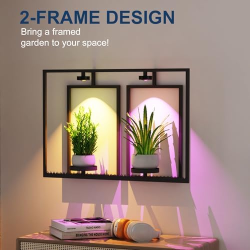 Shineled Metal Wall Planters, Wall Decor Plants with Light, Hanging Plant Shelves for Large Pots, Sturdy Wall Plant Holder for Living Room (1PK-2 Picture Frame) - Image 2