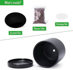 D'vine Dev 2-Pack Ceramic Pots with Saucers, Black, 8.2 in, 94-V-D-2 - Image 4