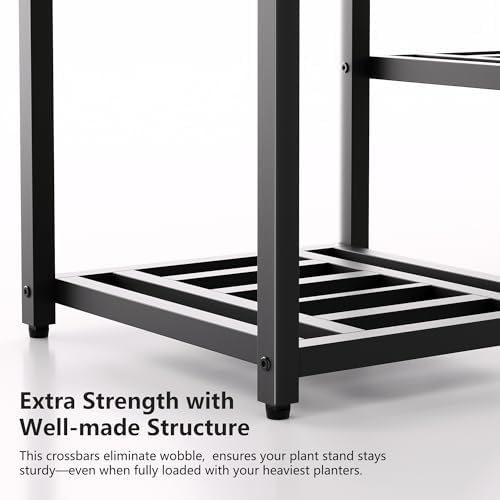Metal Heavy Duty Plant Stand Indoor Outdoor,7-Tier Tall Plant Stands Holder,Wrought Iron Plant Shelves for Multi Large Pots,Black Tiered Flower Display Riser for Living Room,Patio,Balcony - Image 5