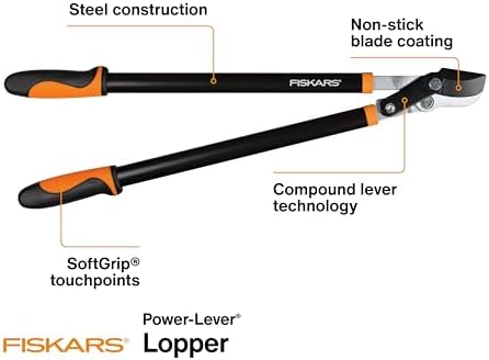 Fiskars 28" Power-Lever Garden Bypass Loppers, 1.75" Cut Capacity - Image 3