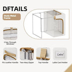 CYhom Storage Bins with Metal Frame, 3-Clear Windows Openings, 34L, White - Image 6