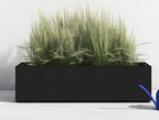 Modern Rectangle Balcony Window Black Matte Planter Box Elegant Rectangular 8" H x 8" W x 20" L Flower Pot by Unknown