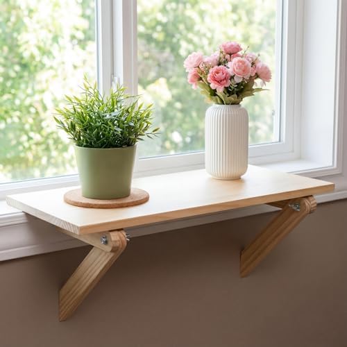 Colingmill Window Boxes Sill Plant Shelf 23.6 x 11 Inch Adjustable Window Boxes Sill Extender for Indoor Plants Shelf Cat Perch Easy Installation Without Damage for Micro Greens Seed Starter Planters - Image 5