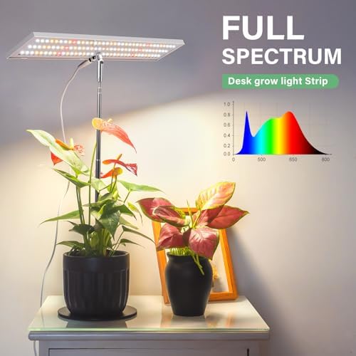 LORDEM Grow Light for Indoor Plant, Full Spectrum LED Plant Light, Height Adjustable Growing Lamp with Auto On/Off Timer 4H/8H/12H, 4 Dimmable Brightness, Ideal for Home Desk Plant Lighting, 2 Pack - Image 6