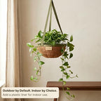 15 Inch Handmade Coco Fiber Hanging Basket 2 Pack - Hanging Planter for Outdoor Plants - Natural Boho Rustic Coconut Coir Oversize Decorative Flower Pot Holder for Porch Patio Balcony Garden - Image 3