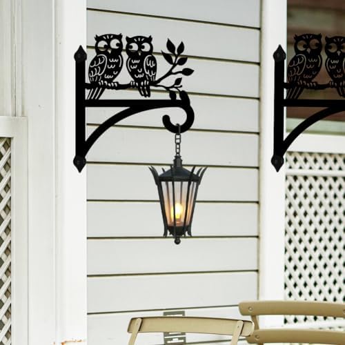 peacoblue Owl Plant Hanger Bracket, Iron Outdoor Hanging Hook - Image 5