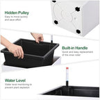 2 Pack 30 Inch Tall Diamond Planters, Modern Self-Watering Flower Pots with Water Level Indicator for Indoor & Outdoor Plants, Patio, Porch, & Home Décor, White - Image 3