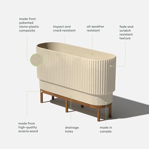 Veradek Demi Series Raised Long Planter - Wide Planter with Stand - Image 3