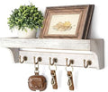Rebee Vision Key Holder Wall Mount with Shelf for Living Room, Whitewash by REBEEVISION
