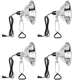 Simple Deluxe Clamp Lamp Light with 8.5 Inch Adjustable Aluminum Reflector and 6 Feet Cord, up to 150W E26 Socket (no Bulb Included), Silver and Black, 4 Pack by SimpleDeluxe