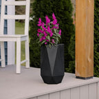 Beuta Large Poly Planters for Outdoor Plants - Set of 3, 15.5/18/20 Inches Outdoor Planters for Porch - Tall Planter for Outdoor & Indoor Plants | Large Indoor Plant Pot- USA Made - Black - Image 5