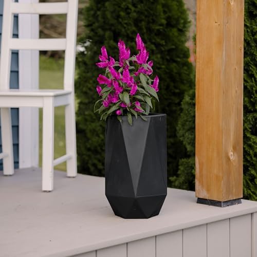 Beuta Large Poly Planters for Outdoor Plants - Set of 3, 15.5/18/20 Inches Outdoor Planters for Porch - Tall Planter for Outdoor & Indoor Plants | Large Indoor Plant Pot- USA Made - Black - Image 5