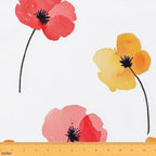 Erosebridal Poppy Flower Fabric By The Yard, Floral Upholstery Fabric, Country Plant Decorative Fabric, Petal Branch Indoor Outdoor Fabric, DIY Art Farmhouse Waterproof Fabric, Red Orange, 10 Yards by Erosebridal