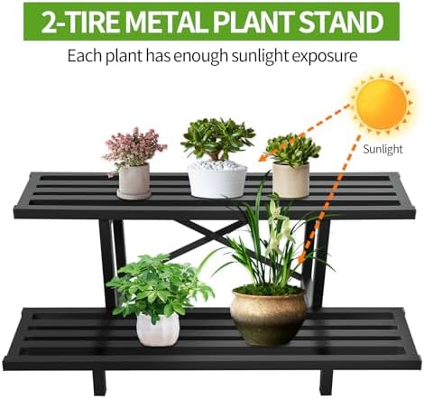 Sturdy Metal Plant Stand 2 Tier - Image 4