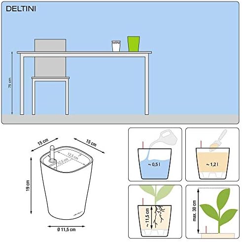 Lechuza 14921 Deltini Self-Watering Garden Planter, Pastel Violet, 6 - Image 5