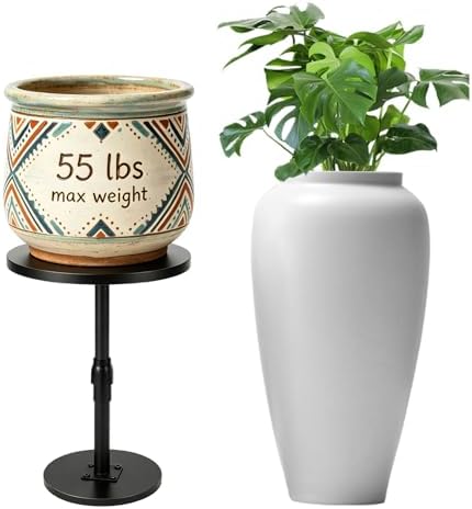 Plant Stand, Plant Risers for Inside Pots, Adjustable 12-21" with 3 Interchangeable Bases 6" 8" 10" - Metal Lifter for Tall Square Round Tapered Pots, Pot Filler Insert for Indoor Outdoor Garden, 2 PCS - Image 3