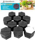 AlpineReach Extra Heavy Duty Pot Feet Risers 20 Pack Hexagons & Adhesive Pads - Protect Healthy Plants - Strong Invisible Supports Small Large Flower Planters Stability - Outdoor Lifter Toes Elevator by AlpineReach