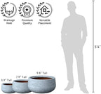 Kante Modern Home Minimalist 16" Dia Blue Gray Concrete Bowl Planter - Image 4