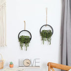 Floweroyal 2pcs Artificial Succulents Hanging Plants 20.1'' Fake String of Pearls in Pot with 9.4'' Lanyard for Indoor Outdoor Wall Decor (Black) - Image 5