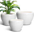 10+8+6 Inch Ceramic Planter, Ceramic Pots for Plants Indoor, White by EPFamily
