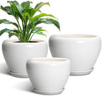 10+8+6 Inch Ceramic Planter, Ceramic Pots for Plants Indoor, White by EPFamily