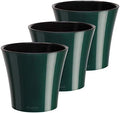 Gardenera 8.6" ARTE Self Watering Planter (Set of 3) in GREEN/BLACK - Indoor Flower Pot for All House Plants, Flowers, Herbs, Succulents, Orchideas, Dahlias and African Violets by Gardenera