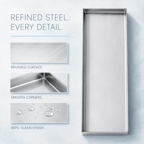 204 Stainless Steel Drip Tray for Plants, Long Narrow Metal Catch Pan - Image 2