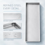 204 Stainless Steel Drip Tray for Plants, Long Narrow Metal Catch Pan - Image 2