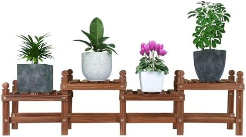 Wood Plant Stand Indoor, Low Window Plant Bench for Multiple Plants by Jotboom