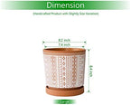 D'vine Dev Geometric Terracotta Planter, 8.2 in, Red/White, 33-958-A-1 - Image 4