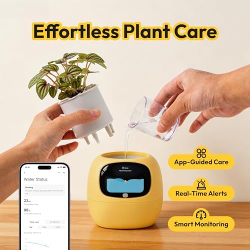 Ivy Interactive AI Desk Companion & Smart Plant Pet Indoor Planter Pink - Image 5