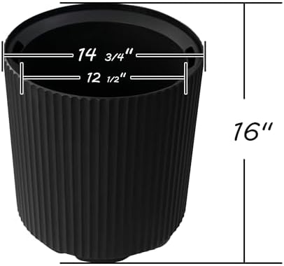 Kozyard Double-Layer Round Planter 16"H Plant Pots for Indoor Outdoor Porch - Image 2