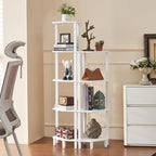 YUFAM 5-Tier Corner Shelf, White - Image 6