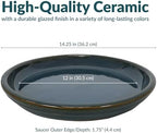 Sunnydaze 12" Ceramic Plant Saucers for Planters, 2pk, Forest Lake Green - Image 5