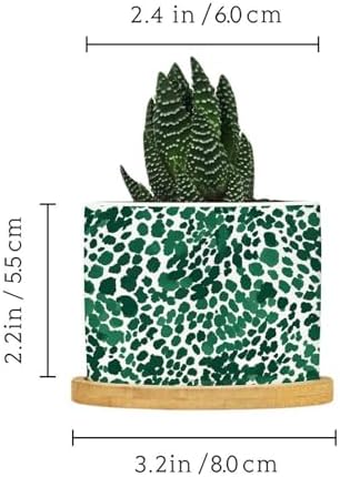 Leopard Green Ceramic Planters Green African Tribal Planters for Outdoor Plants with Drainage Holes and Saucers Pot for Indoor Outdoor Garden - Image 2
