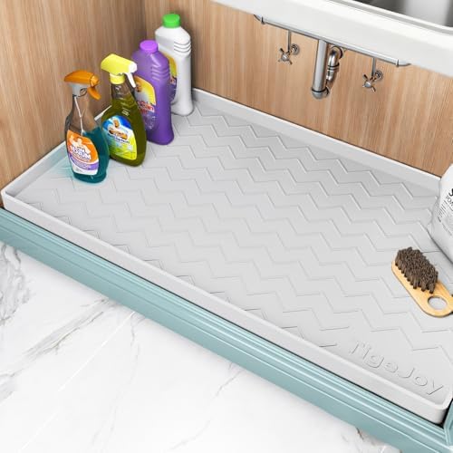 TigeJoy Under Sink Mats for Kitchen Waterproof 25" x 22", Cabinet Liner by TigeJoy
