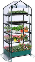 5 Tier Mini Greenhouse for Indoor Outdoor, Portable Green House with Durable PVC Cover and Shelves for Seedling, Heavy Duty Greenhouse with Waterproof Mat and Cover Tape, Gardening Gifts for Women Men by Unknown