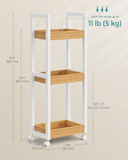 SONGMICS Bamboo Bathroom Shelf, 3-Tier Adjustable Plants Rack - Image 2