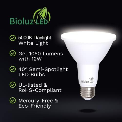 Bioluz LED 10 Pack PAR38 LED Light Bulb 90 CRI 12W = 100-120 Watt Replacement, Daylight 5000K, Dimmable Light Bulbs Flood Lights Outdoor/Indoor UL Listed Light Bulbs Title 20 High Efficacy LED Bulbs - Image 3