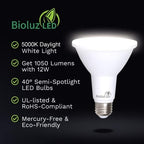 Bioluz LED 10 Pack PAR38 LED Light Bulb 90 CRI 12W = 100-120 Watt Replacement, Daylight 5000K, Dimmable Light Bulbs Flood Lights Outdoor/Indoor UL Listed Light Bulbs Title 20 High Efficacy LED Bulbs - Image 3