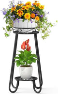 2 Tier 27.2 Inch Tall Corner Plant Stand Indoor Outdoor, Black 4 Leg by JOPBENG