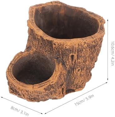 Driftwood Stump Planter Cement Vintage Small Container for Succulents - Image 7